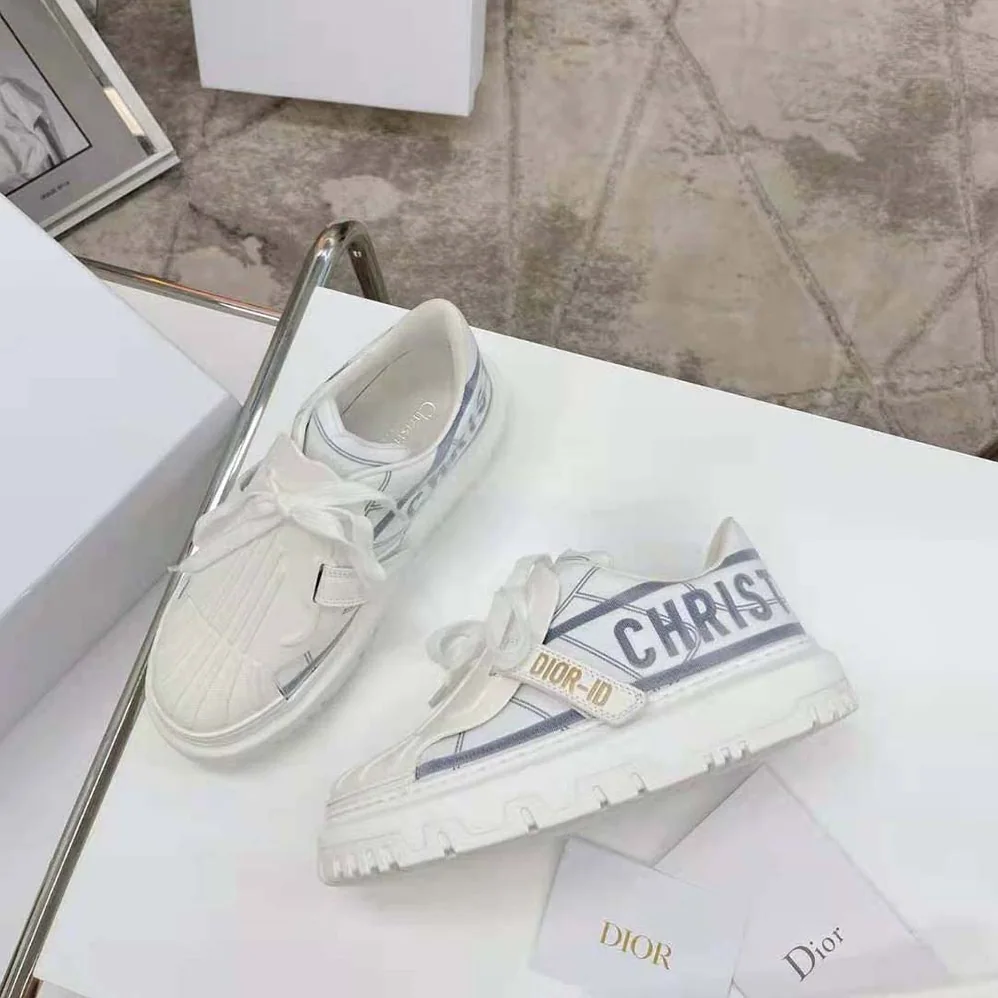 Dior Dior-id Sneaker White and French Blue Technical Fabric for Women Dior Dior-id Sneaker White and French Blue Technical Fabric for Women