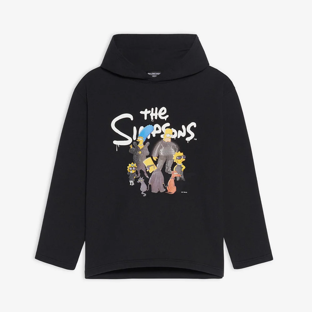 Balenciaga Simpsons Tm and 20th Television Cropped Hoodie in Black for Women Balenciaga Simpsons Tm and 20th Television Cropped Hoodie in Black for Women