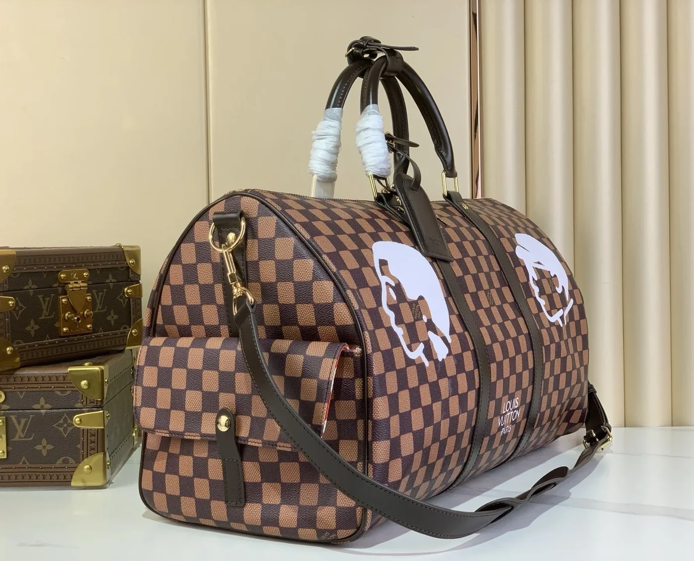 Louis Vuitton Keepall Bandouliere 50 Travel Bag / Brown Damier Phriendship Gold Hardware