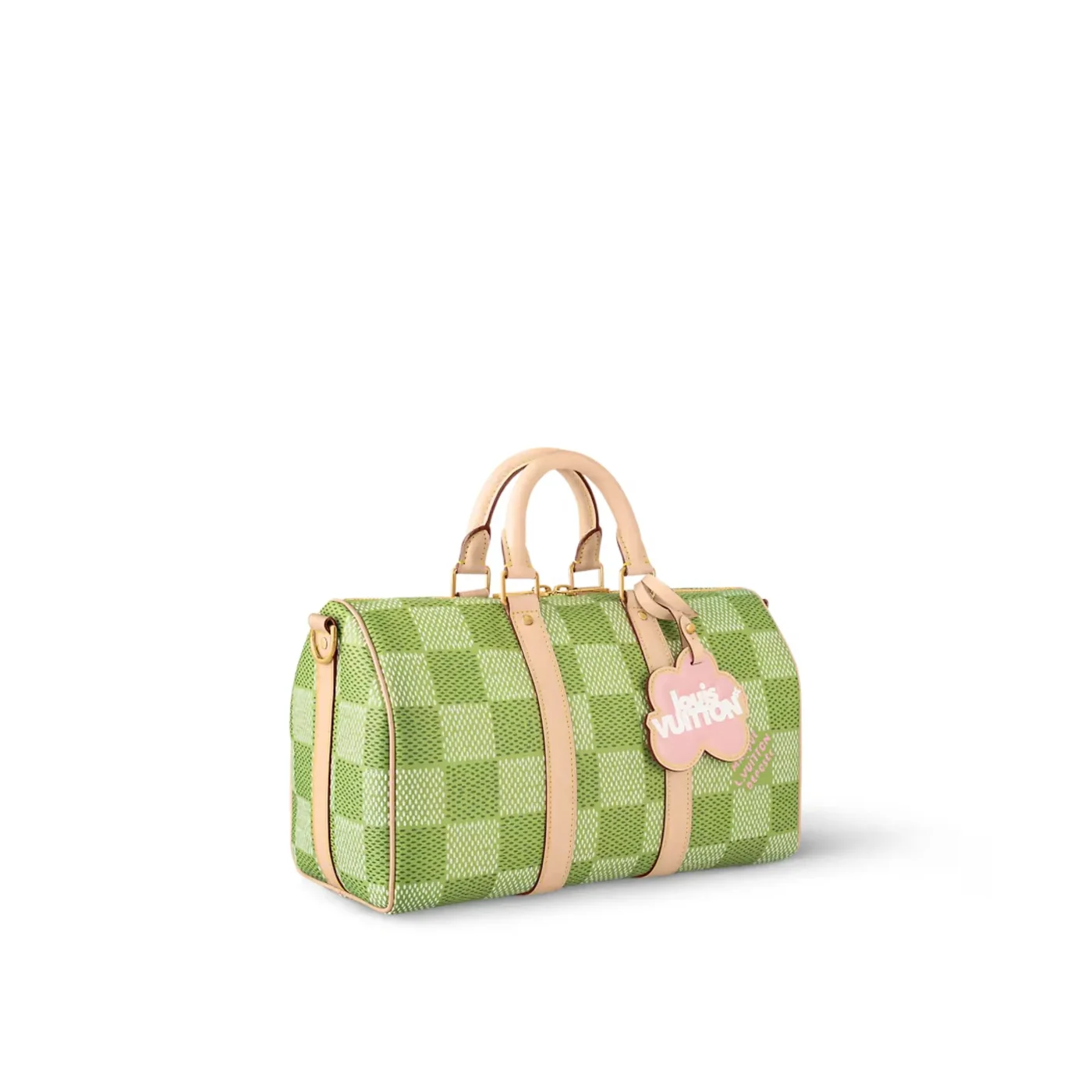 Louis Vuitton Keepall Bandouliere 35 Travel Bag in Green Gold Hardware