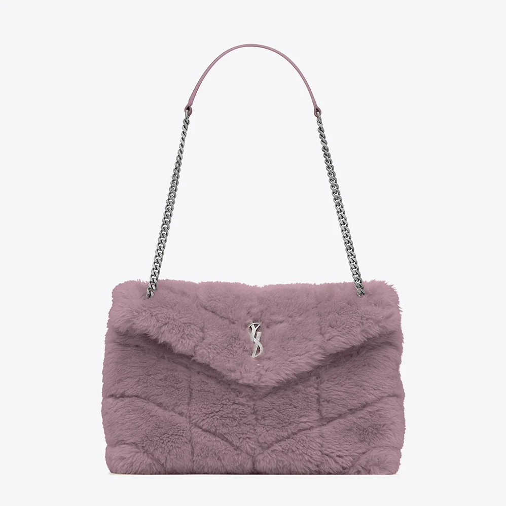Saint Laurent YSL Puffer Small Bag in Merino Shearling and Lambskin for Women Saint Laurent YSL Puffer Small Bag in Merino Shearling and Lambskin for Women