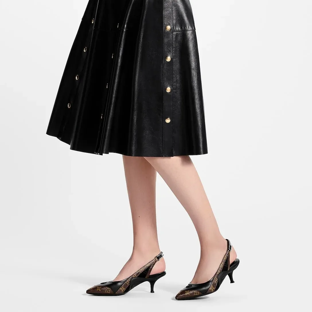 Louis Vuitton LV Vibe Slingback Pump Black 1AAW7G Louis Vuitton LV Vibe Slingback Pump Black 1AAW7G