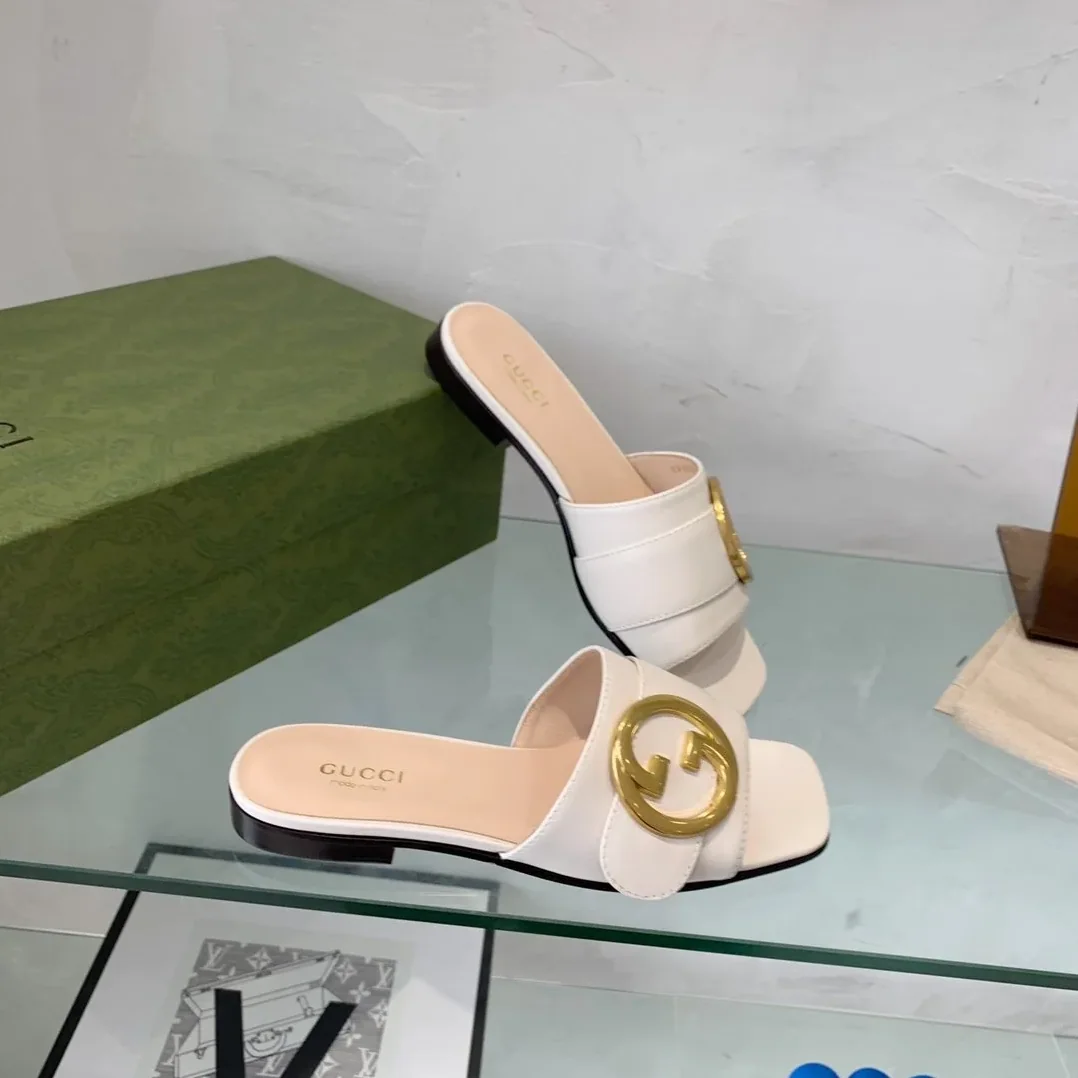 Gucci Blondie Slide Sandal White