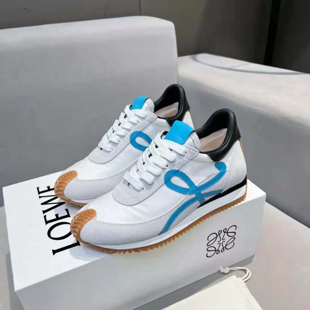 Loewe Flow Runner in Nylon and Calfskin for Unisex in Blue
