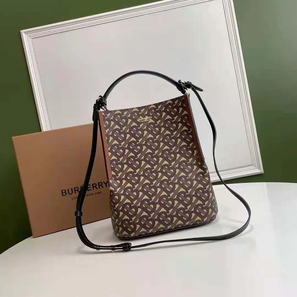Burberry Small Monogram E for Women in canvas Peggy Bucket Bag