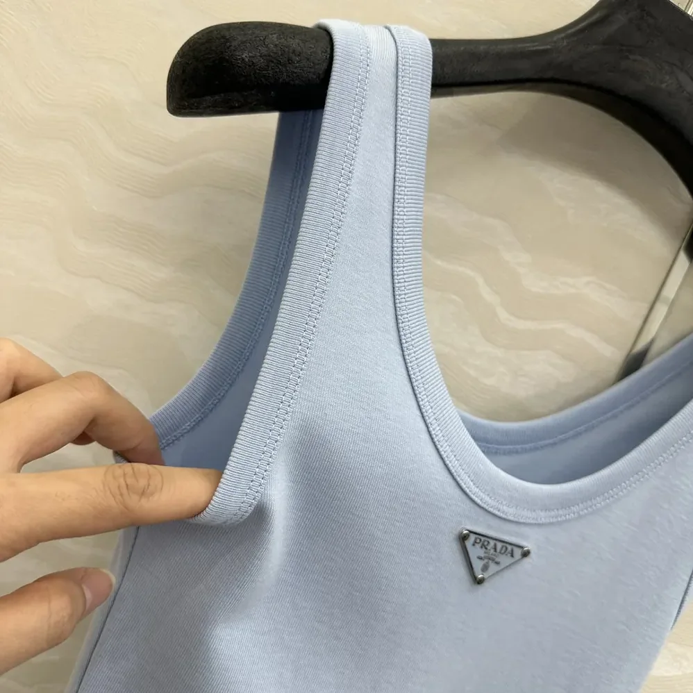Prada Ribbed Knit Top for Men in Blue