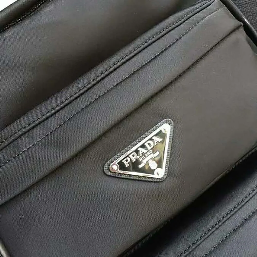 Prada Iconic Nylon Backpack with Timeless for Men in Black Prada Iconic Nylon Backpack with Timeless for Men in Black