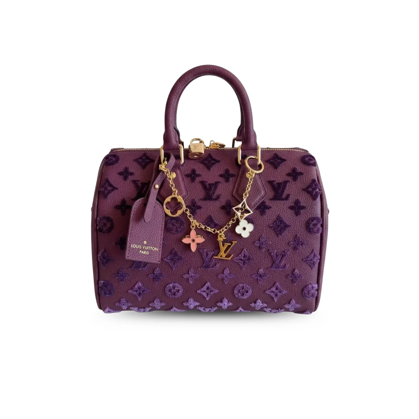 Louis Vuitton Speedy Bandouliere 25 Top Handle Bag in Purple Gold Hardware Louis Vuitton Speedy Bandouliere 25 Top Handle Bag in Purple Gold Hardware