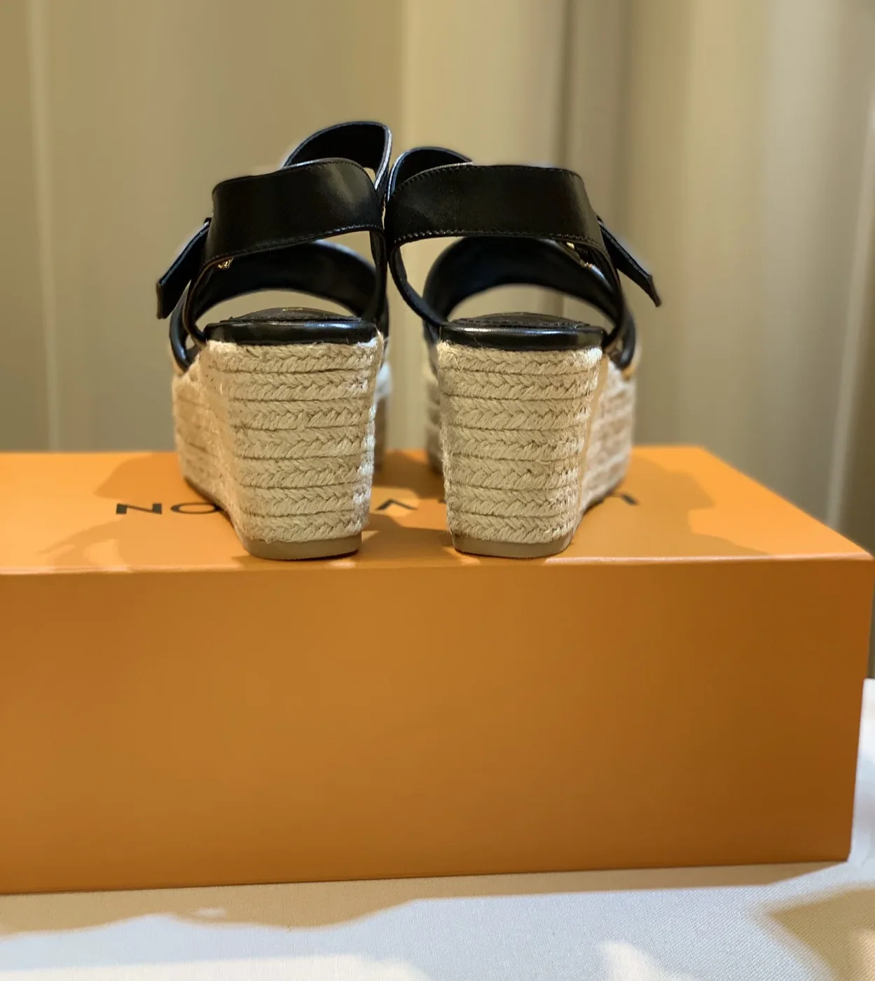 Louis Vuitton Starboard Wedge Sandal Black 1ABT17