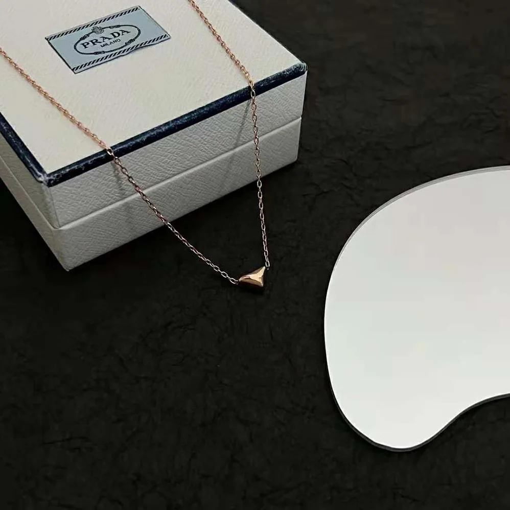 Prada Eternal Gold Necklace in Pink Gold with Nano Triangle Pendant for Women Prada Eternal Gold Necklace in Pink Gold with Nano Triangle Pendant for Women