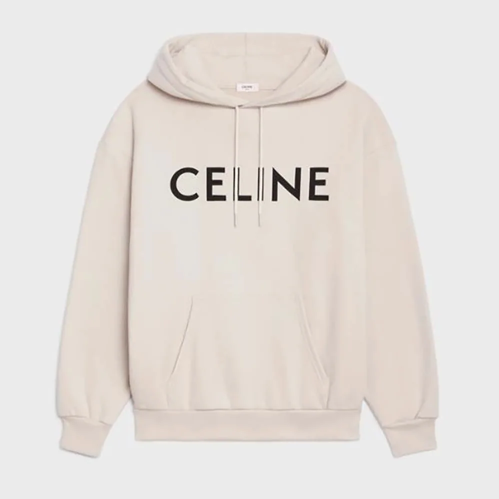 Celine Loose Celine Sweatshirt in Cotton Fleece for Women in Beige