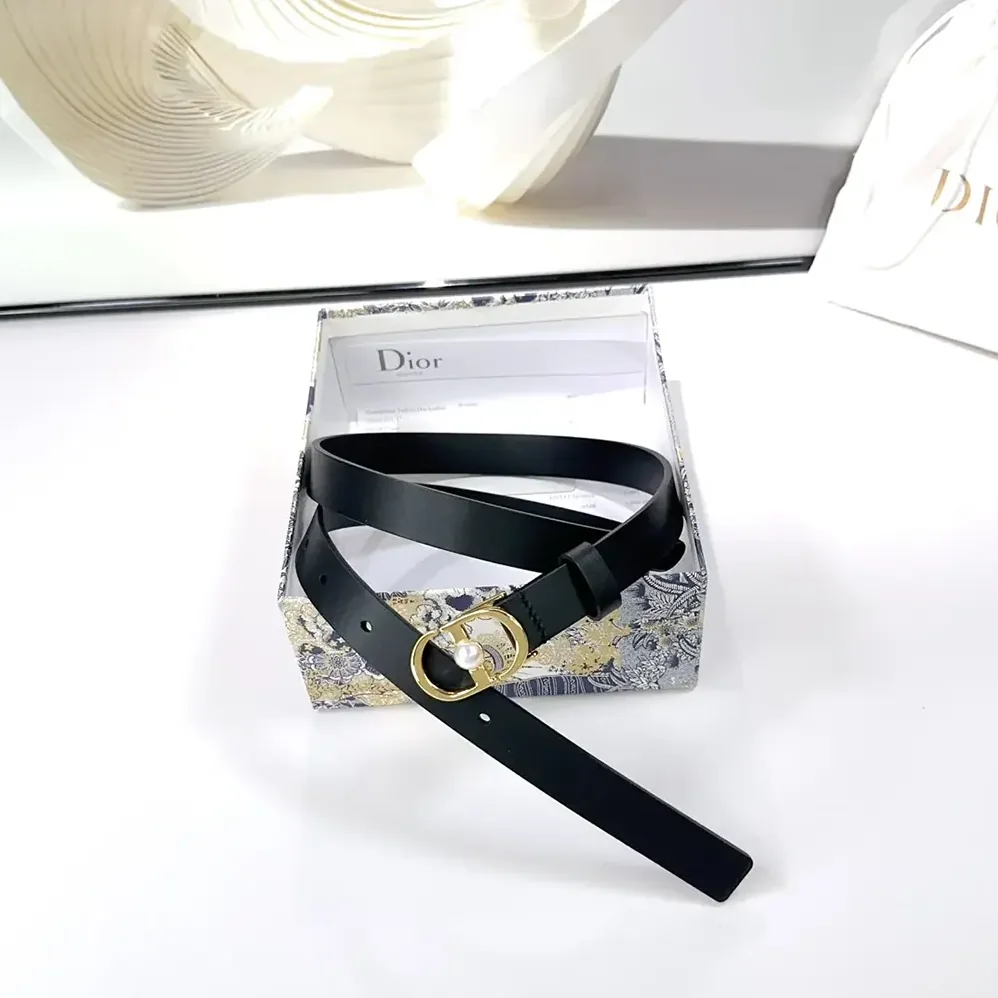 Dior 30 Montaigne Jolie Belt Black Smooth Calfskin 15 MM for Women Dior 30 Montaigne Jolie Belt Black Smooth Calfskin 15 MM for Women