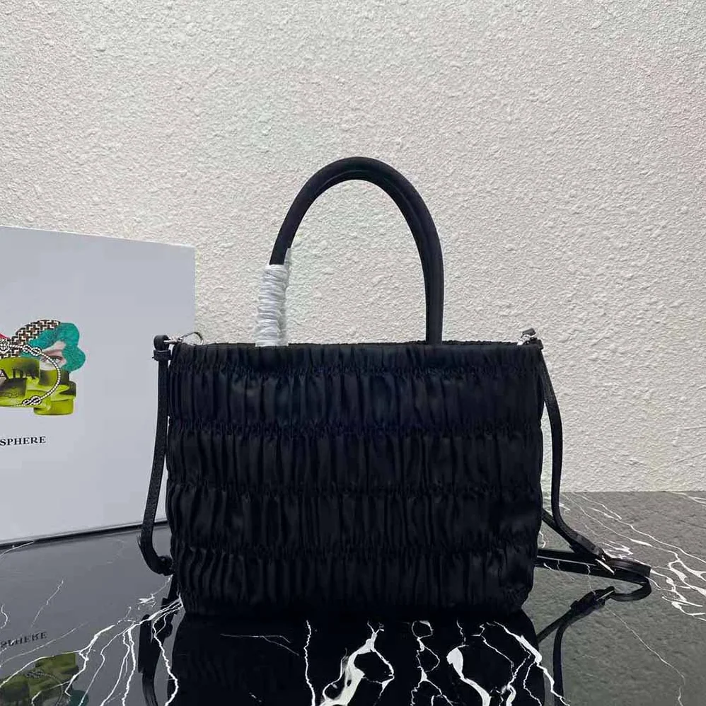 Prada Embossed Nylon Tote for Women in Black