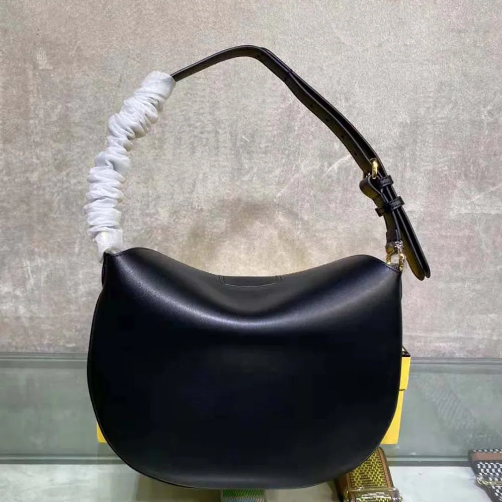 Fendi Small Croissant Black Leather Bag for Women