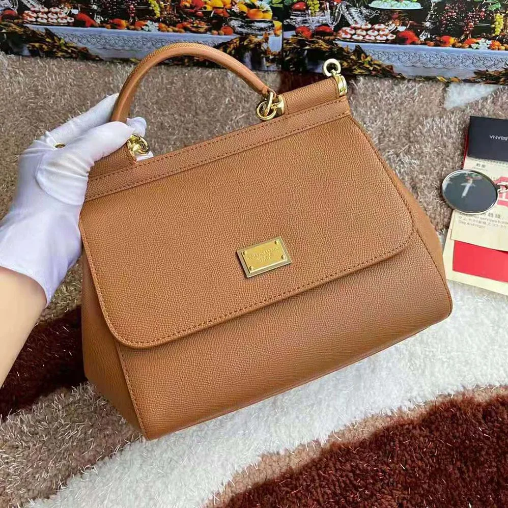 Dolce Gabbana D&G Medium Dauphine Leather Sicily Bag for Women in Beige
