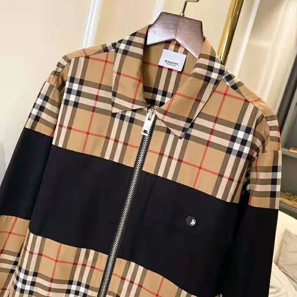 Burberry Contrast Panel Check Cotton Shirt for Women Burberry Contrast Panel Check Cotton Shirt for Women