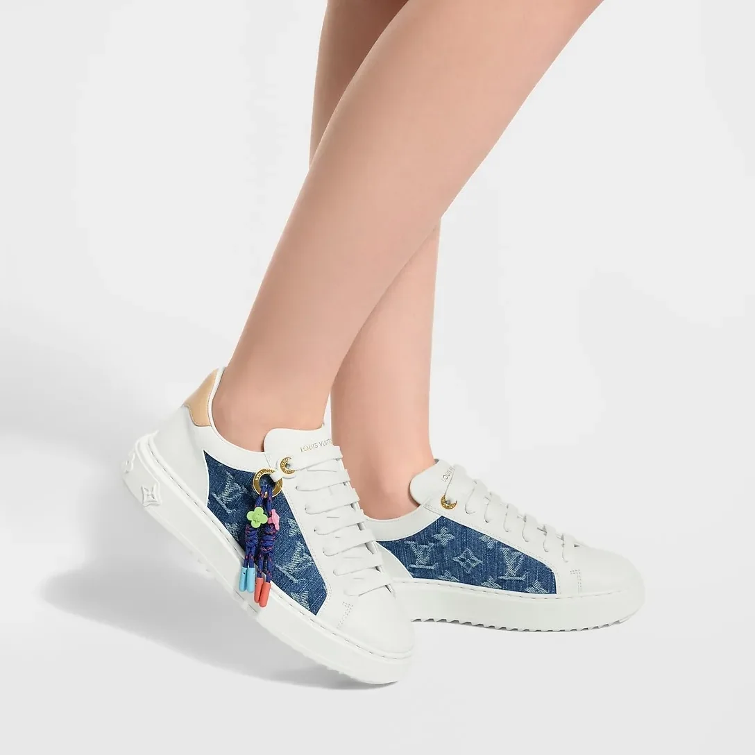 Louis Vuitton Time Out Sneakers Blue Denim 1AJP54 Louis Vuitton Time Out Sneakers Blue Denim 1AJP54
