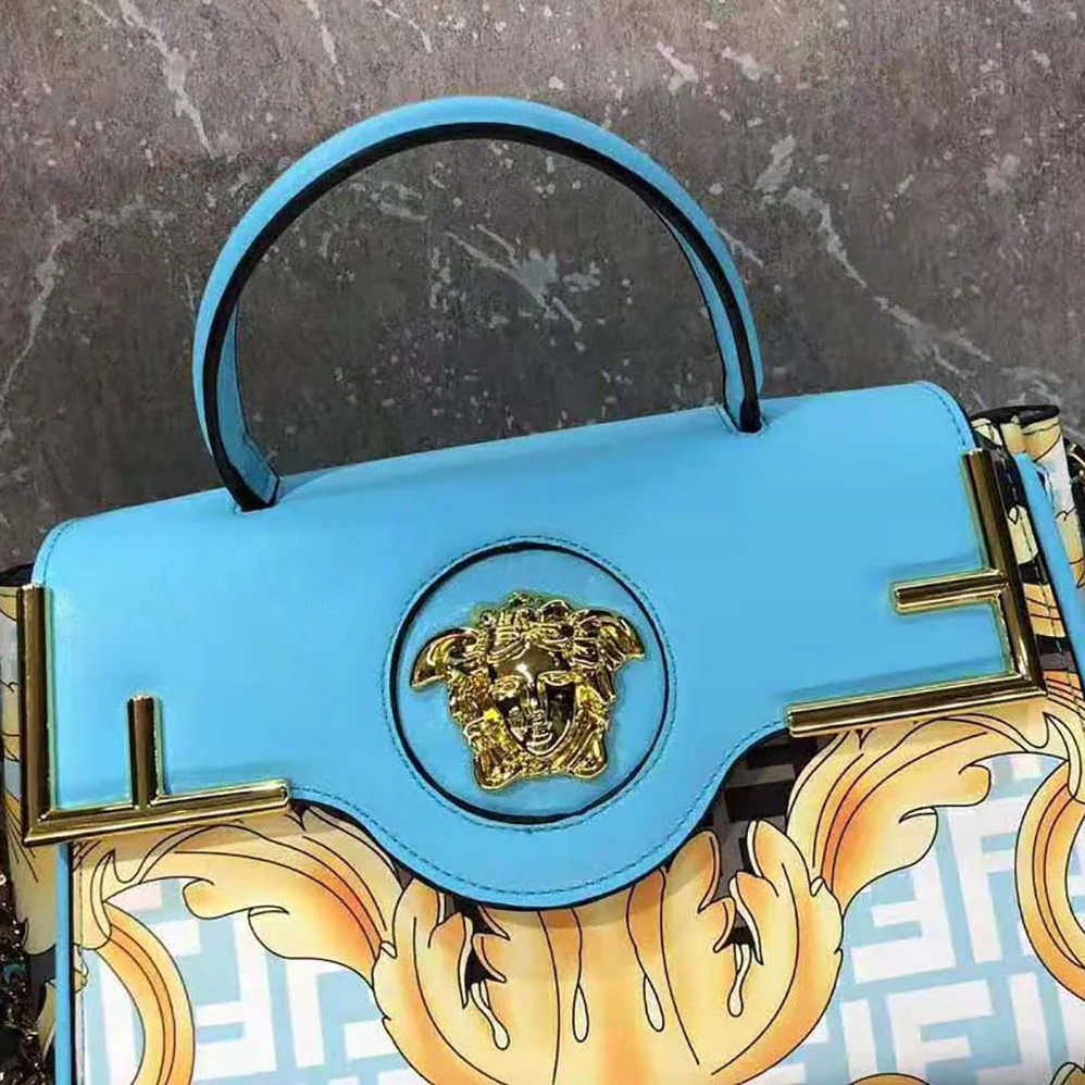 Fendi Fendace La Medusa Medium Handbag for Women in Blue