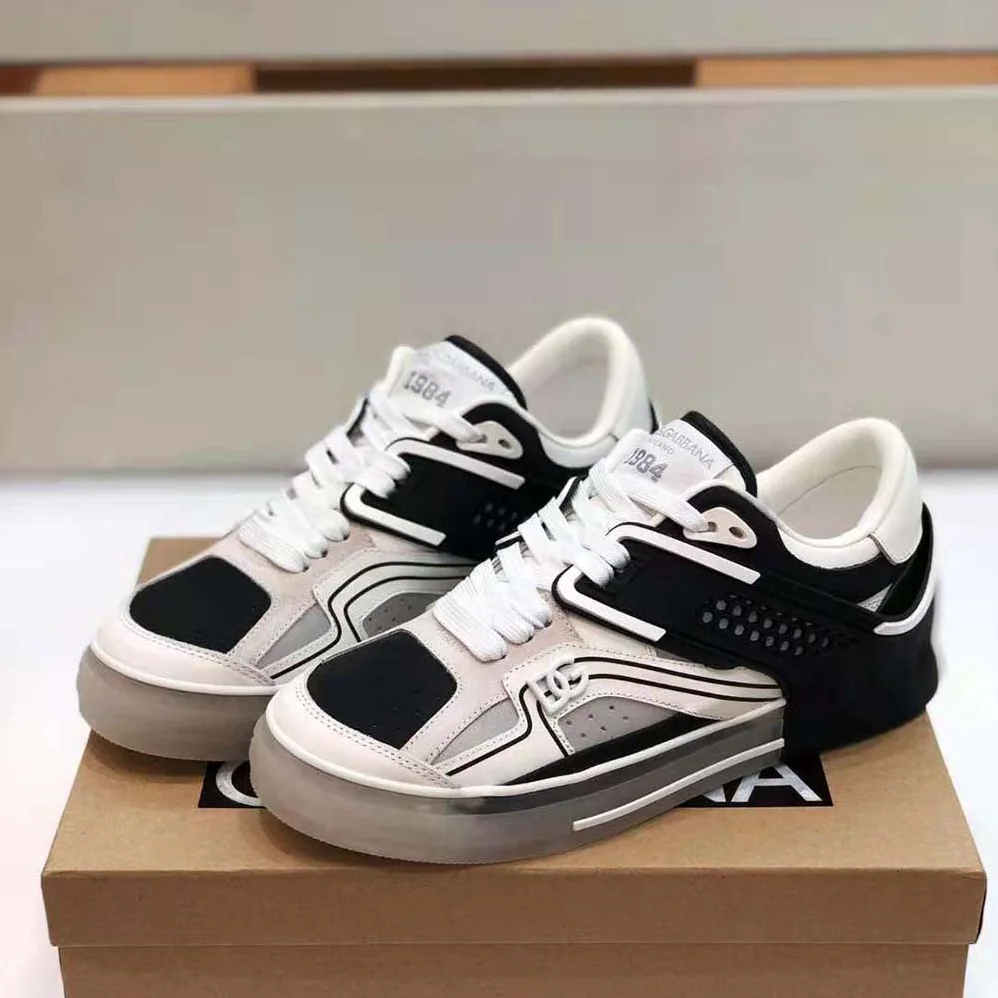 Dolce Gabbana D&G Calfskin Custom 2.Zero Sneakers for Men in Black