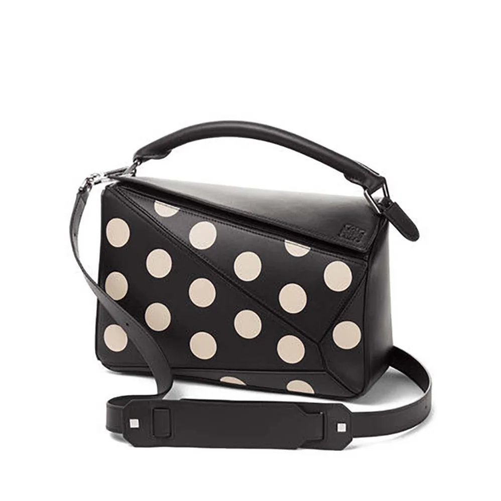 Loewe Puzzle Dots Bag Black for Women in Greige