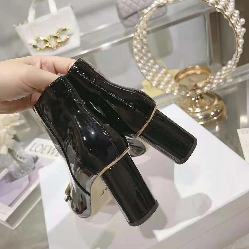 Dior C'est Dior Heeled Ankle Boot Black Patent Calfskin for Women