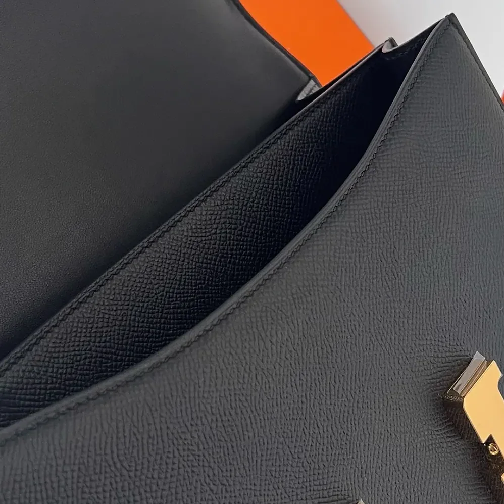 Hermes Constance 24 Bag Epsom Leather for Women in Black/Gold