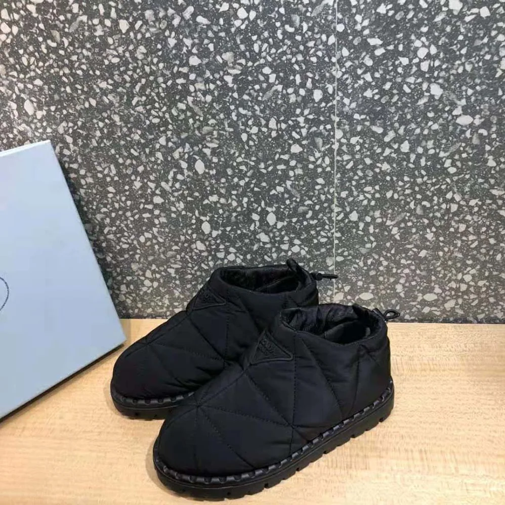 Prada Padded Nylon Slip-on Shoes for Women in Black Prada Padded Nylon Slip-on Shoes for Women in Black