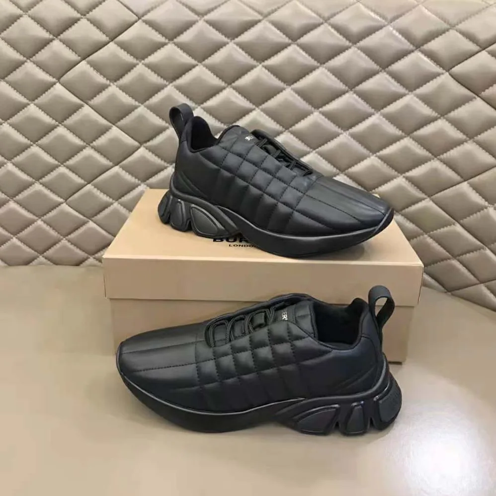 Burberry Quilted Leather Classic Sneakers for Unisex in Black Burberry Quilted Leather Classic Sneakers for Unisex in Black