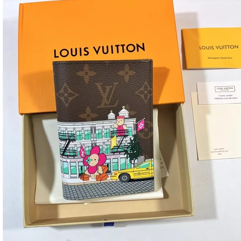 Louis Vuitton Vivienne Passport Cover Monogram Yellow 5.5Inches/