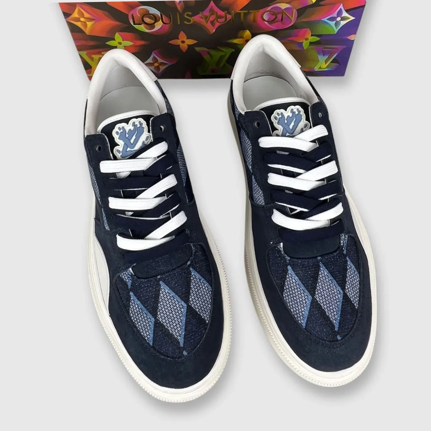 Louis Vuitton LV Ollie Richelieu Trainers Blue LV 1AAHRJ Louis Vuitton LV Ollie Richelieu Trainers Blue LV 1AAHRJ