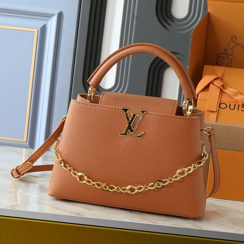 Louis Vuitton Capucines BB Top Handle Bag in Tan Gold Hardware Louis Vuitton Capucines BB Top Handle Bag in Tan Gold Hardware