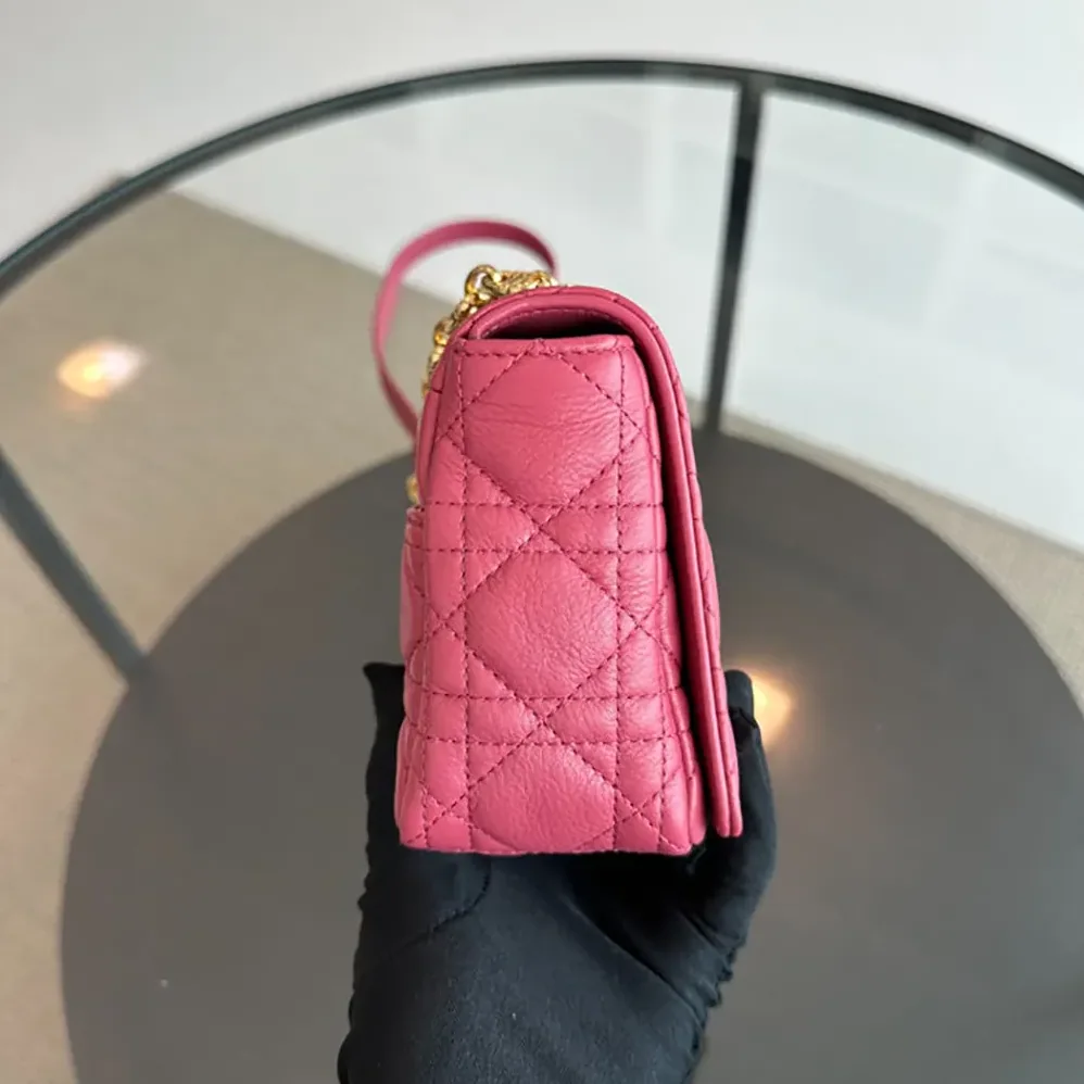 Dior Small Dior Caro Bag Rose Supple Cannage Calfskin for Women Dior Small Dior Caro Bag Rose Supple Cannage Calfskin for Women