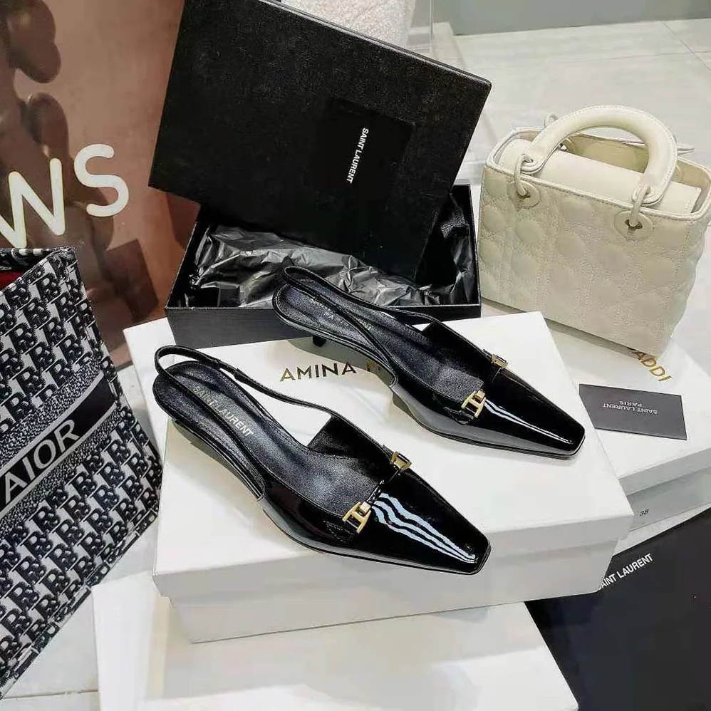 Saint Laurent YSL Blade Sslingback Pumps in Patent Leather for Women Saint Laurent YSL Blade Sslingback Pumps in Patent Leather for Women