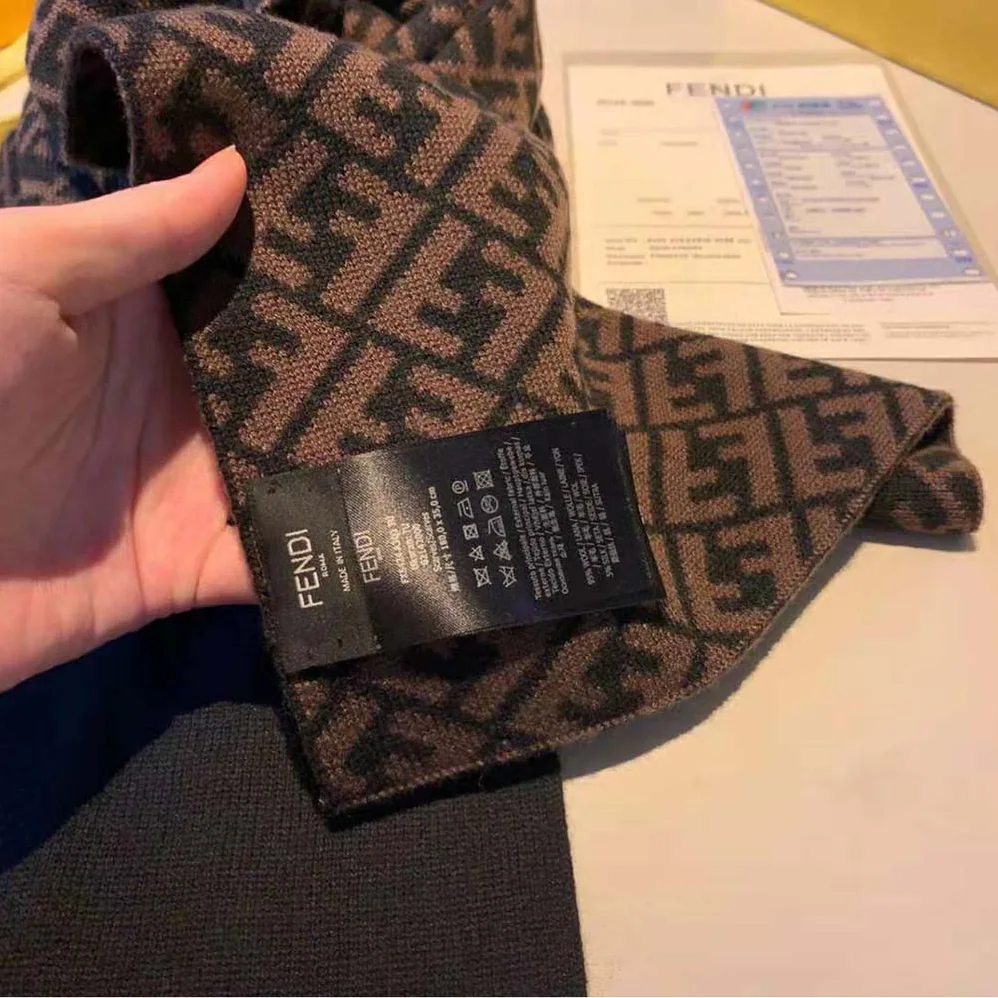 Fendi Multicolor Wool Scarf for Women in Red