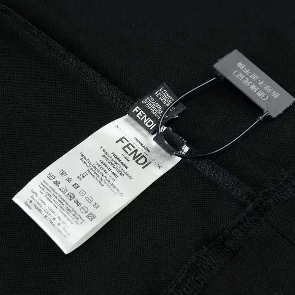 Fendi Black Piqué Sweatshirt-FY1077AFRJF0ABB for Men