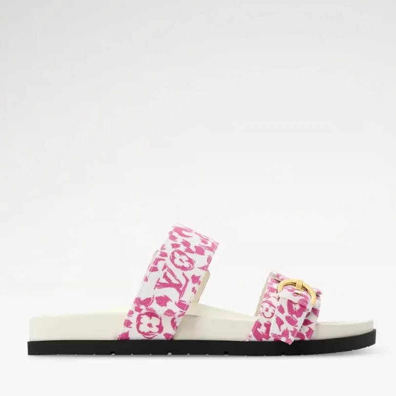 Louis Vuitton Bom Dia Comfort Mules Pink 1AJQPV Louis Vuitton Bom Dia Comfort Mules Pink 1AJQPV