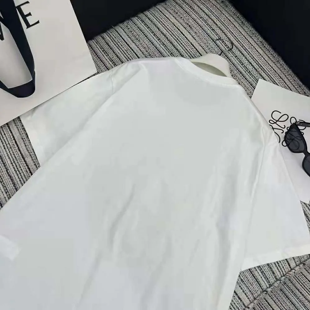Loewe Loose Fit T-shirt in Cotton for Women in White Loewe Loose Fit T-shirt in Cotton for Women in White