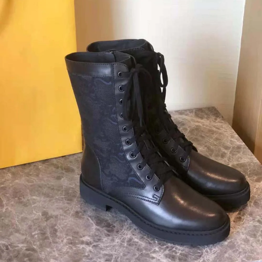 Fendi Signature Black Leather Biker Boots for Women