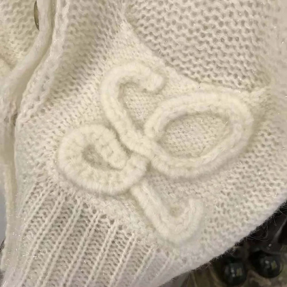 Loewe Anagram Knitted Cardigan in Mohair for Women Loewe Anagram Knitted Cardigan in Mohair for Women
