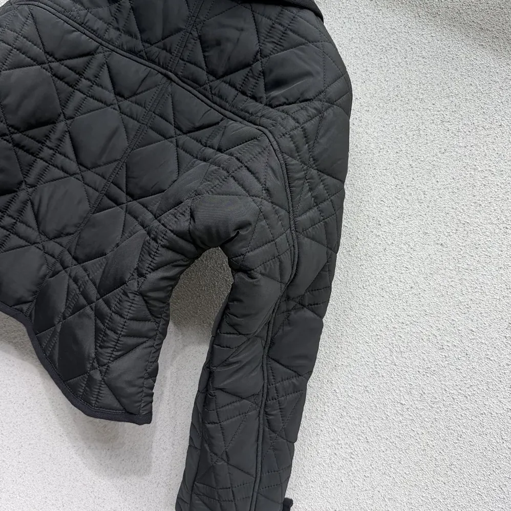 Dior Macrocannage Fitted Jacket Black Quilted Technical Taffeta for Women