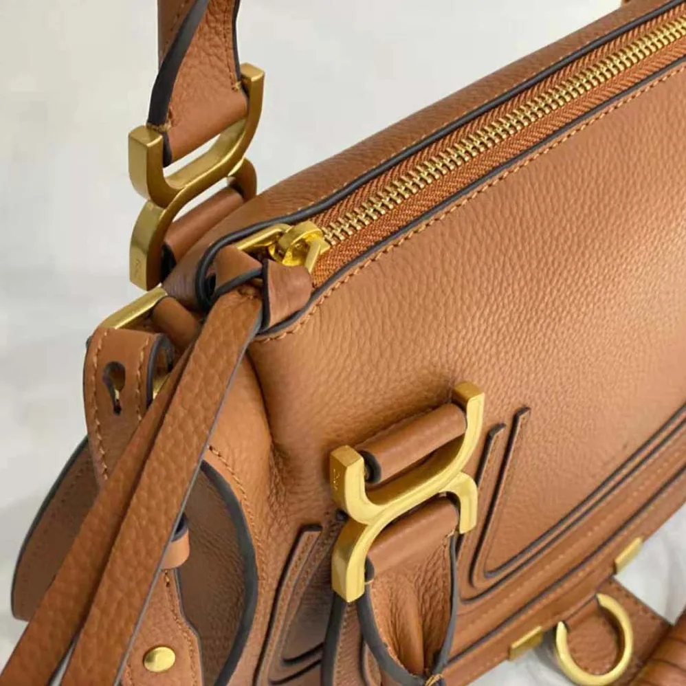 Chloe Marcie Small Double Carry Bag for Women in Brown
