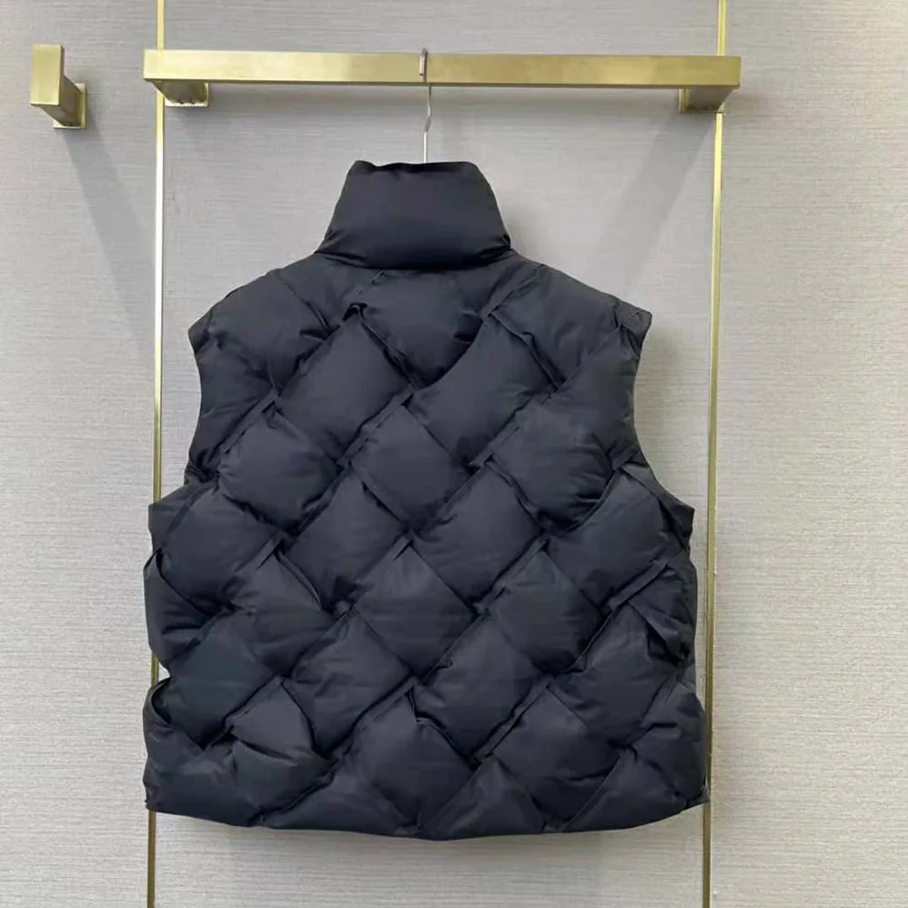 Bottega Veneta Intreccio Tech Nylon Vest for Women in Black Bottega Veneta Intreccio Tech Nylon Vest for Women in Black