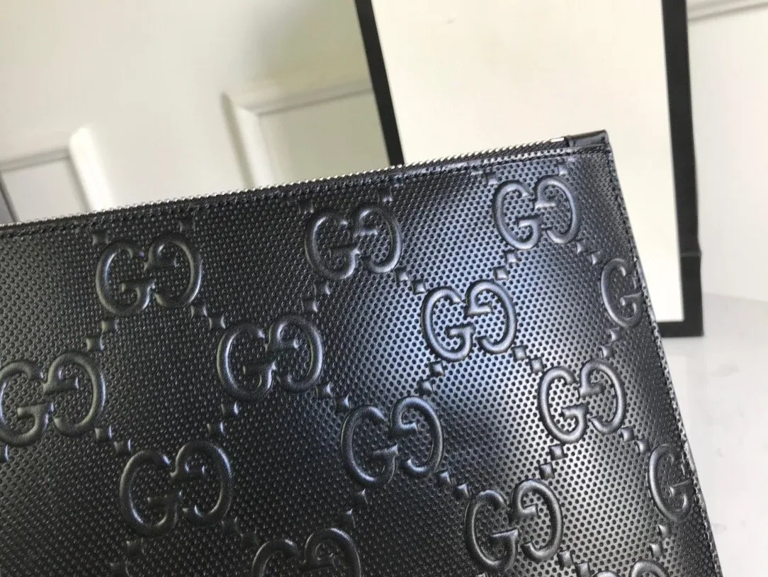 Gucci GG Embossed Pouch Black , Pouch / for Men Gucci GG Embossed Pouch Black , Pouch / for Men