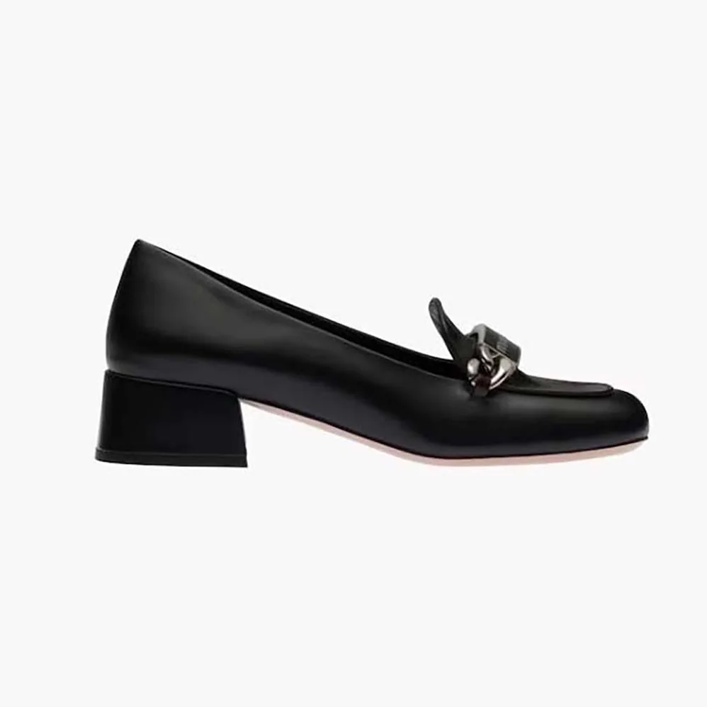 Miu Miu Patent Leather Loafers in 35 mm Heel Height for Women in Black