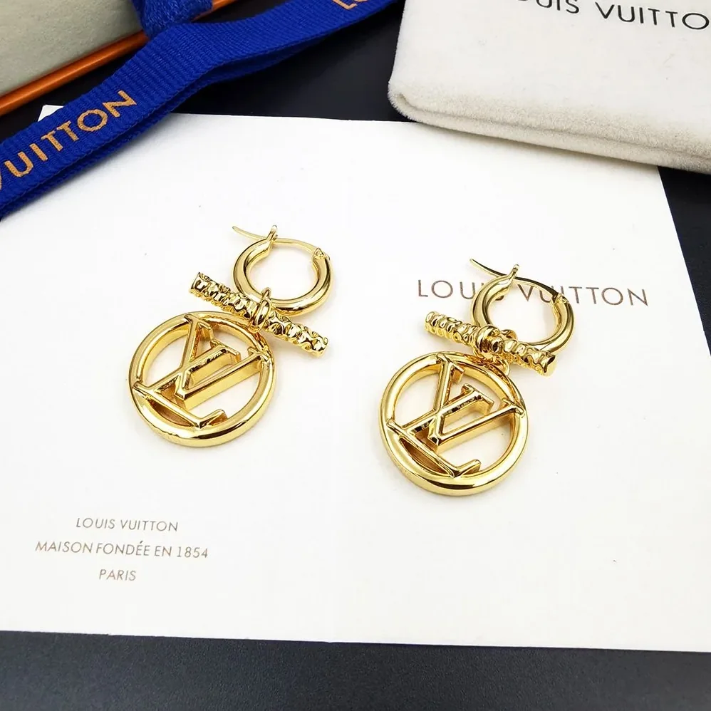Louis Vuitton Baby Louise Earrings Gold Hardware