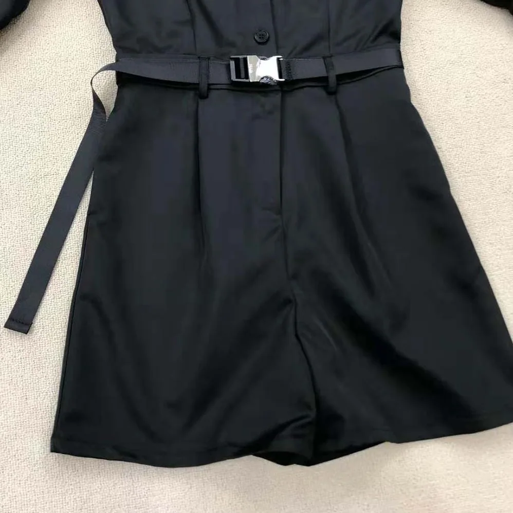 Prada Re-Nylon Playsuit for Women in Black