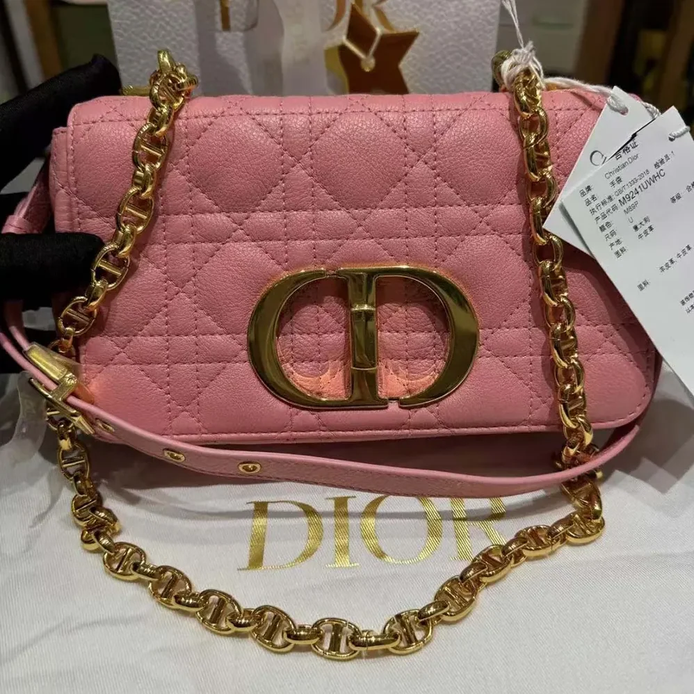 Dior Small Dior Caro Bag Pink Supple Cannage Calfskin for Women Dior Small Dior Caro Bag Pink Supple Cannage Calfskin for Women