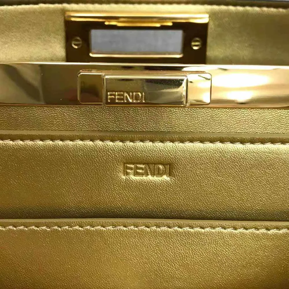 Fendi Medium Peekaboo I See U Brown Suede Bag for Women