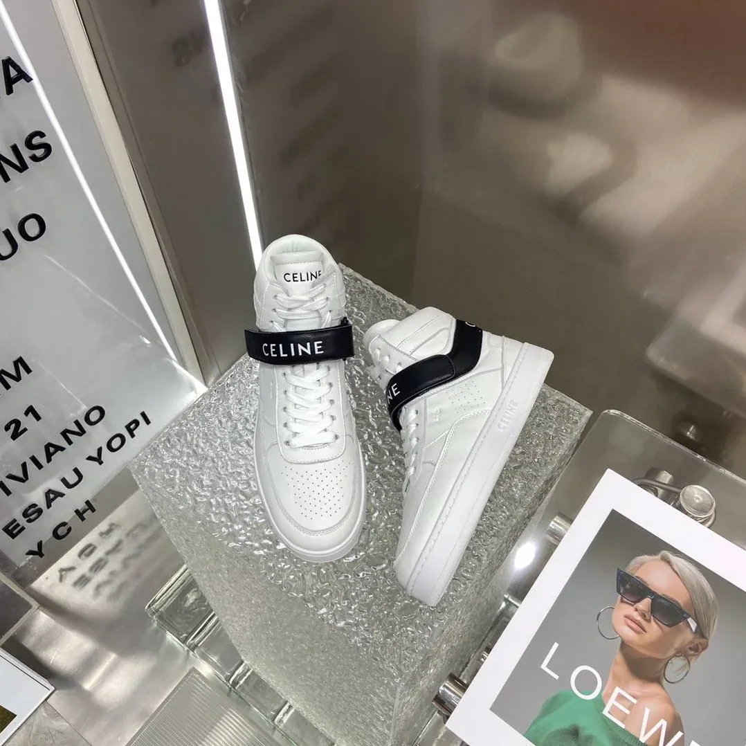 Celine Trainer High Sneaker With Scratch White And Black Celine Trainer High Sneaker With Scratch White And Black
