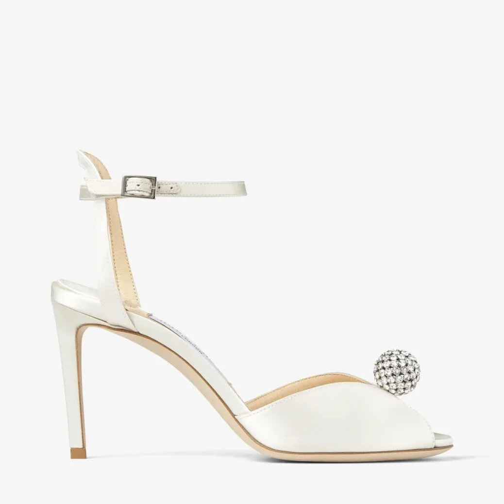 Jimmy Choo Sacora 85 Ivory/Crystal SACORA85WCZ Jimmy Choo Sacora 85 Ivory/Crystal SACORA85WCZ